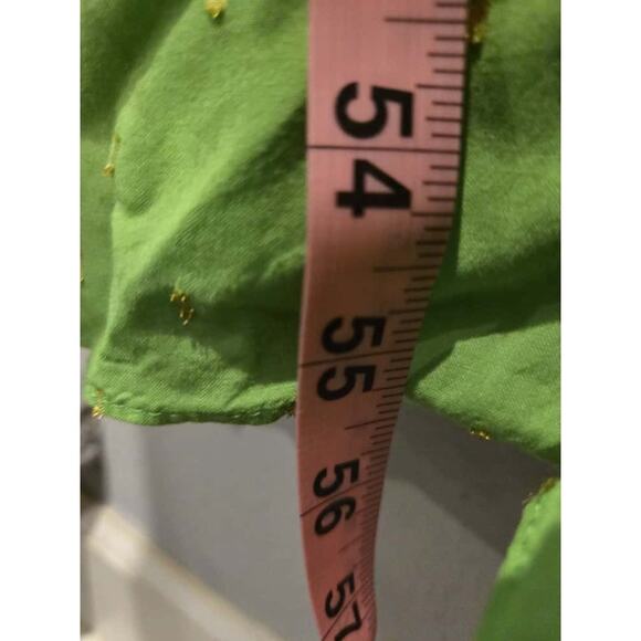 Ave Rara Women's M Lime Green Tiered Maxi Dress Tie Straps Boho Party Brazil - Picture 8 of 9